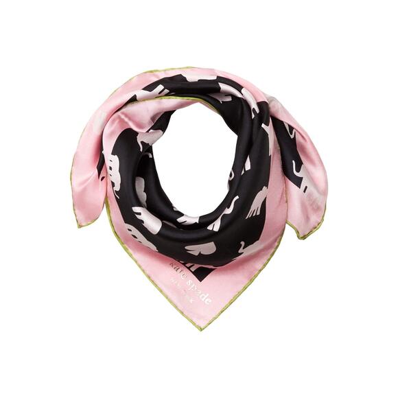 kate spade new york Accessories - Kate Spade New York Women's Multicolor Elephant Silk Bandana Black One Size NWT